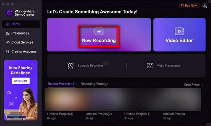 Create a new recording