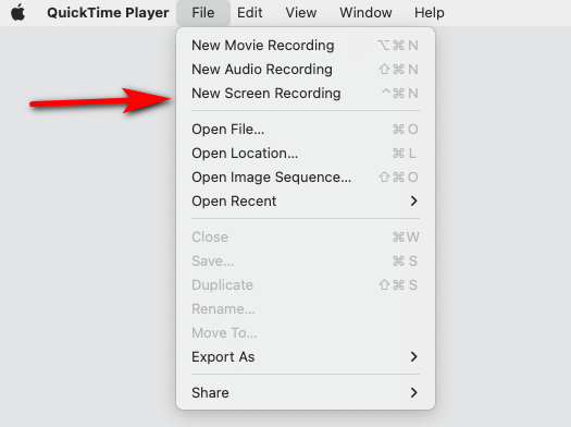 QuickTime Player openen