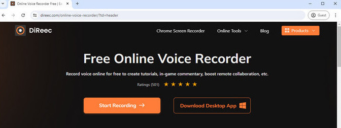 DiReec online Voice Recorder