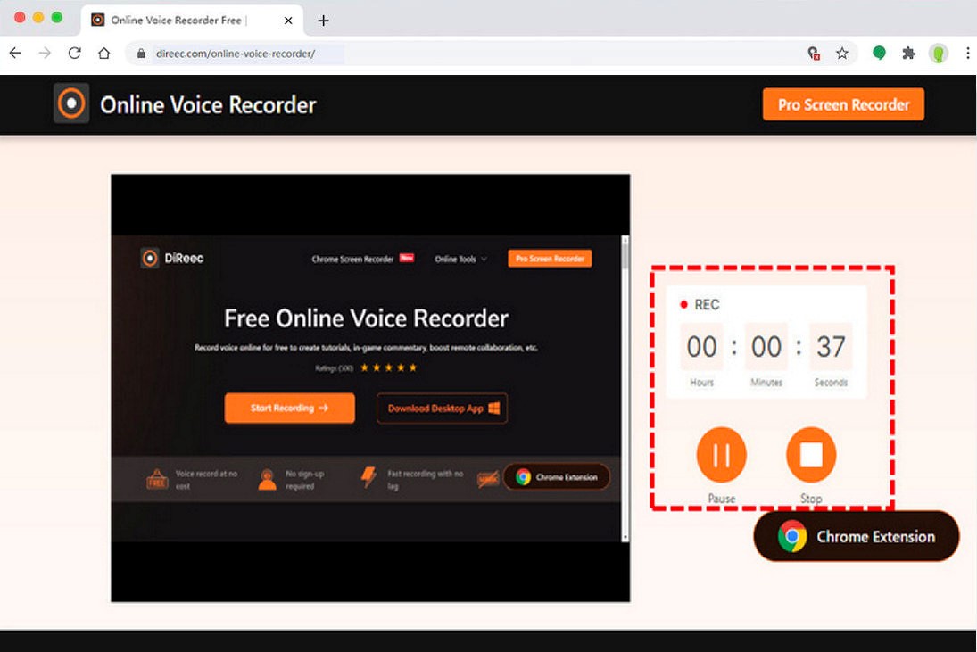 Record with online recorder