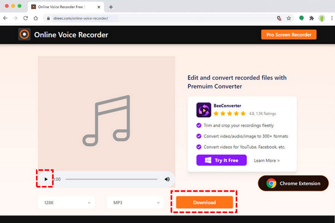 Clique no botão Download para salvar o MP3