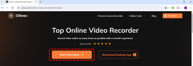 Videoregistratore online DiReec