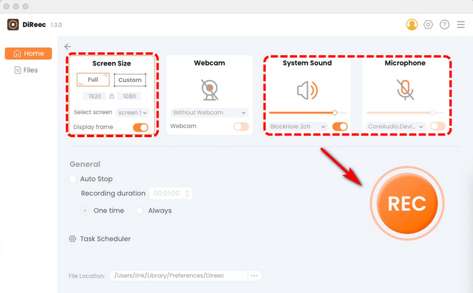 Ajustando as configurações de gravação