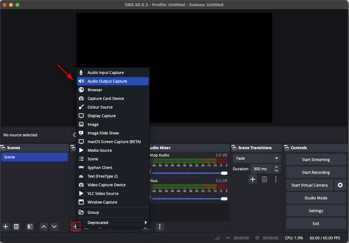 Tap Audio Output Capture